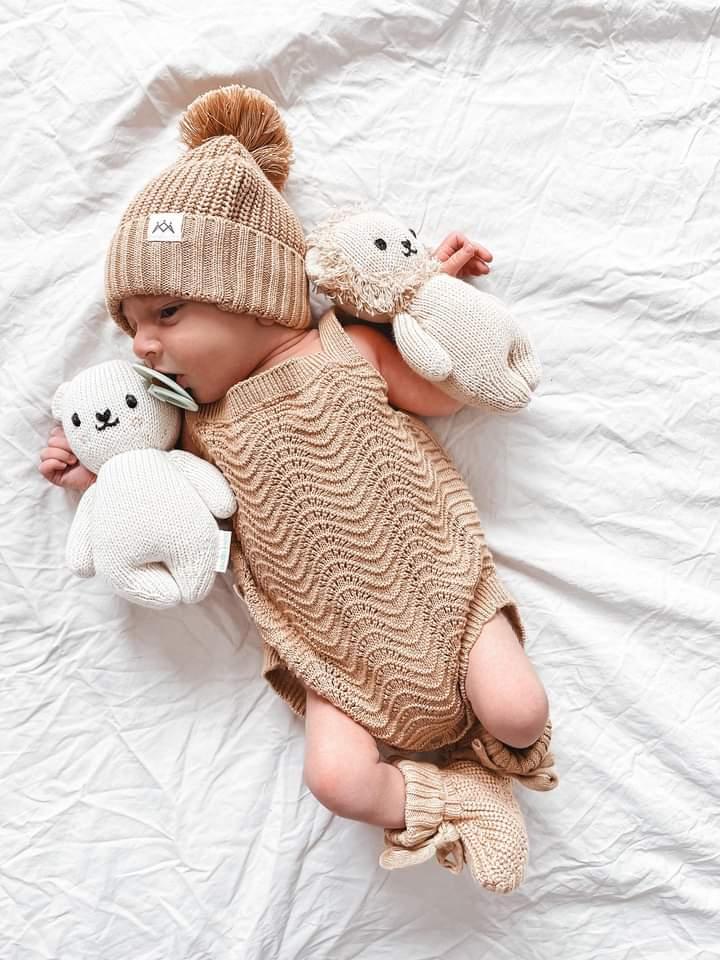 3LC Wave Knit Bodysuit - Oat