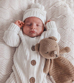3LC Textured Knit Beanie - Ivory
