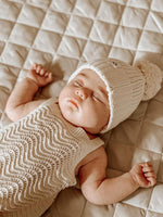 3LC Textured Knit Beanie - Ivory
