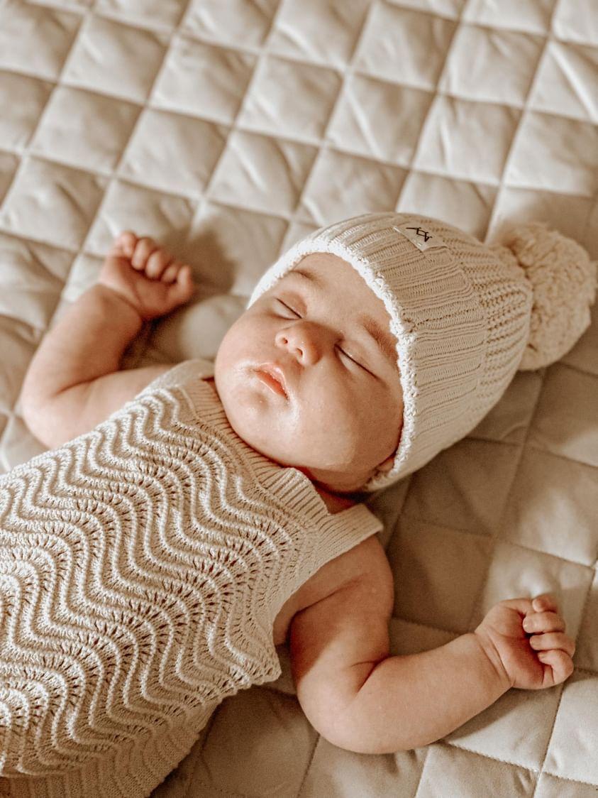 3LC Textured Knit Beanie - Ivory