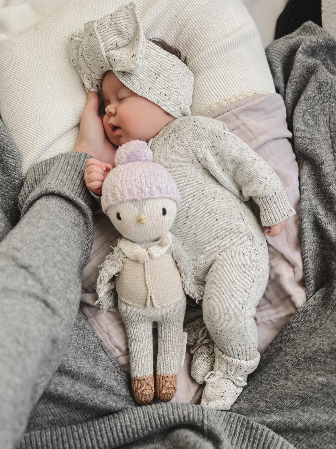 Luxe Knitted Romper - Speckled Dalmatian