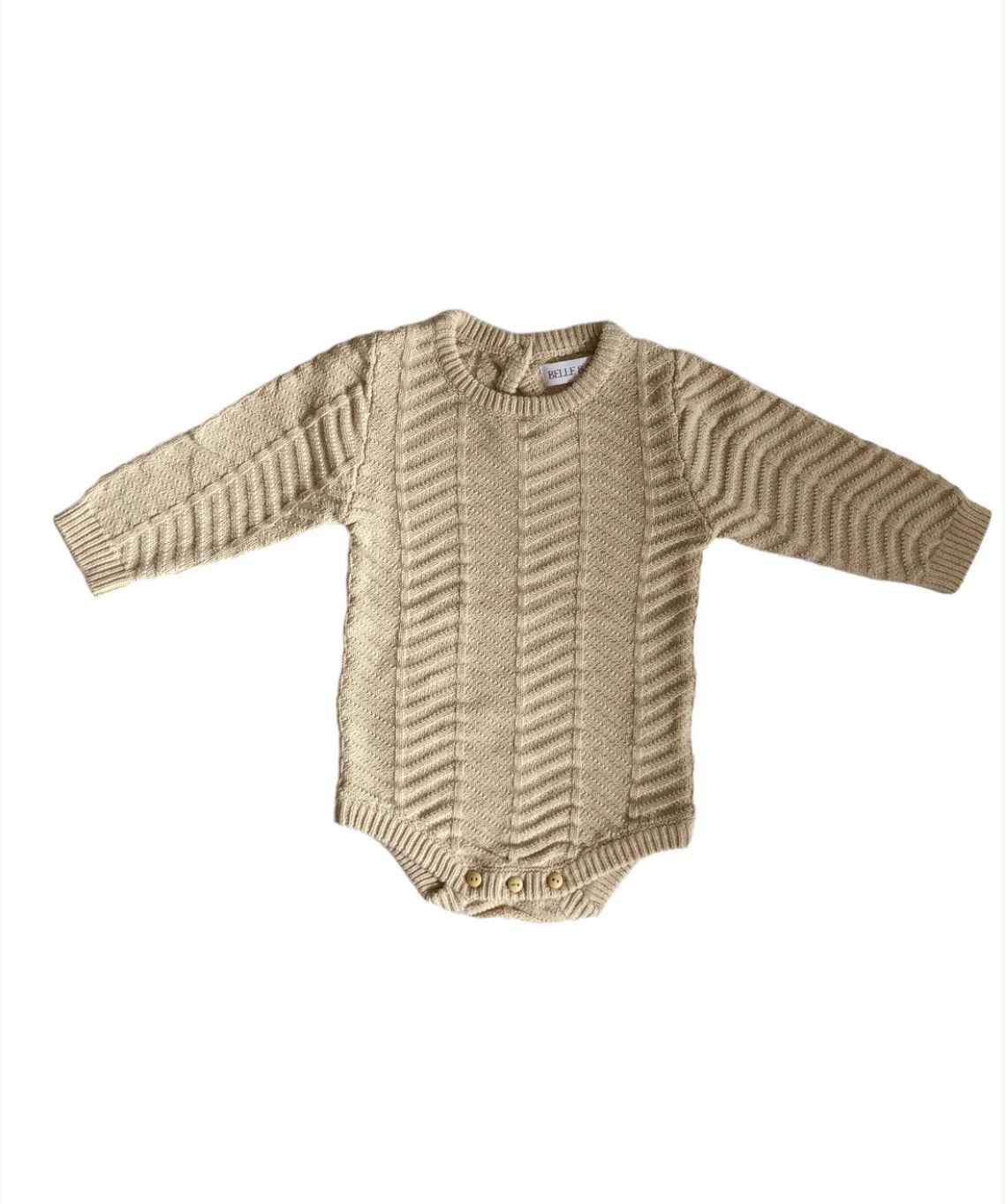 Chevron Knit Romper | Bone