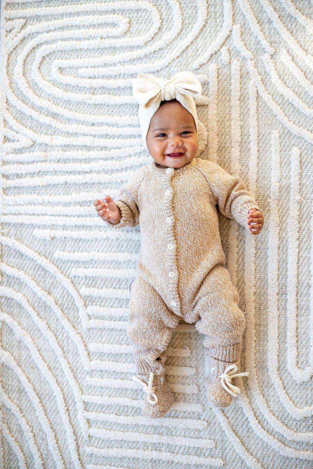 Classic Knit Romper - Brownie