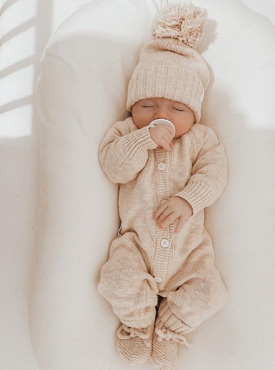 Classic Knit Romper - Honey
