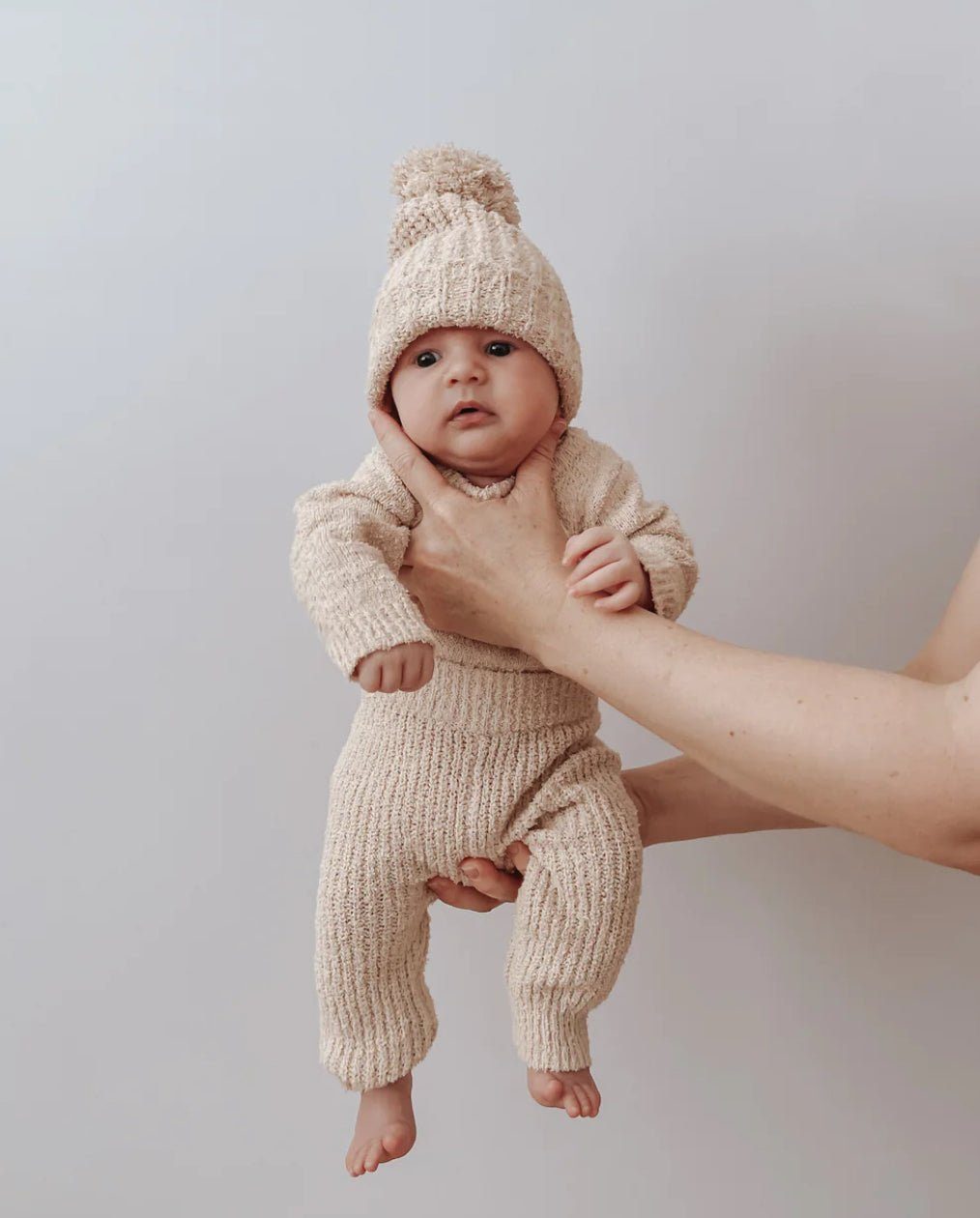 Combed Cotton Knitted Pants | Bone
