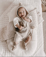 Detailed Rib Short Romper | Heather Beige
