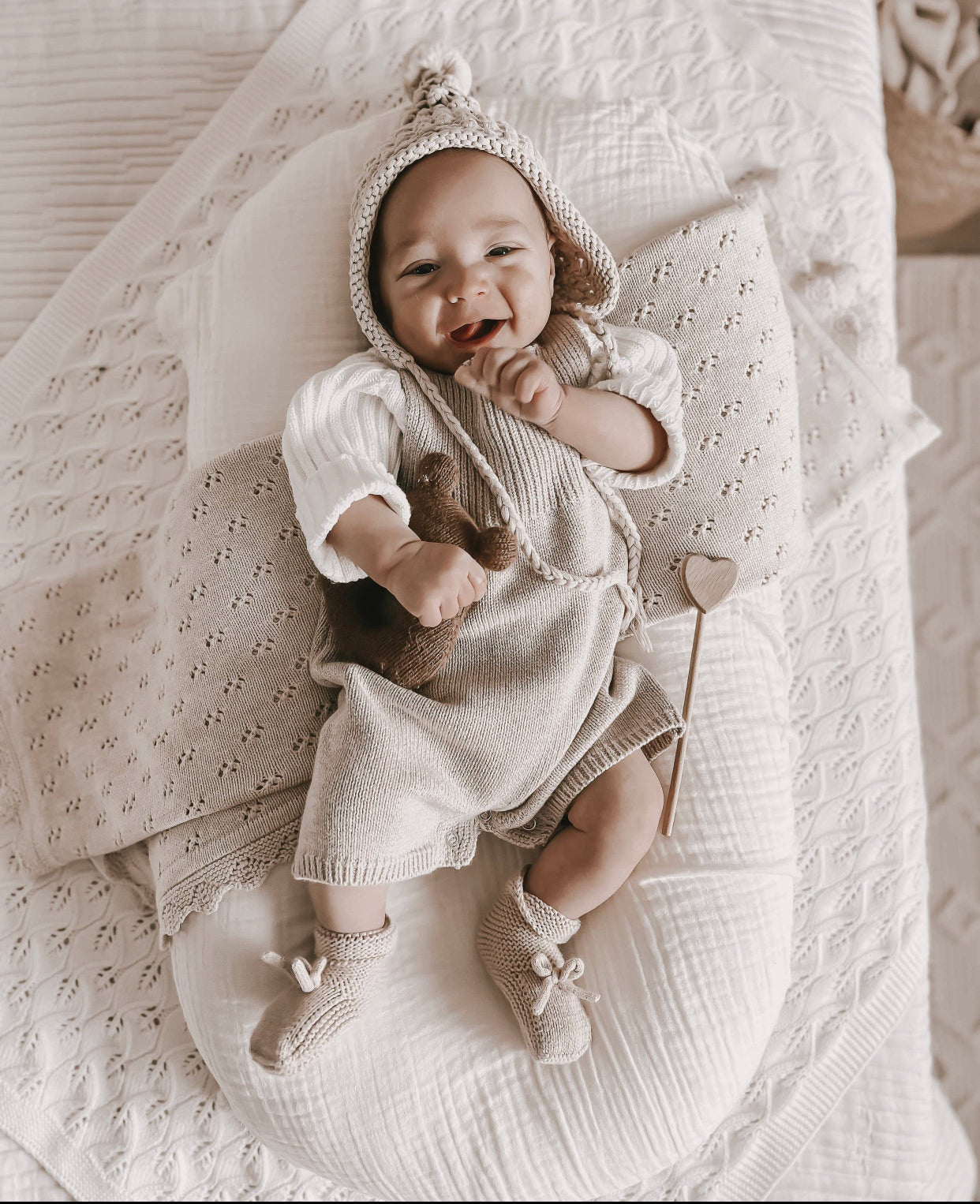 Detailed Rib Short Romper | Heather Beige