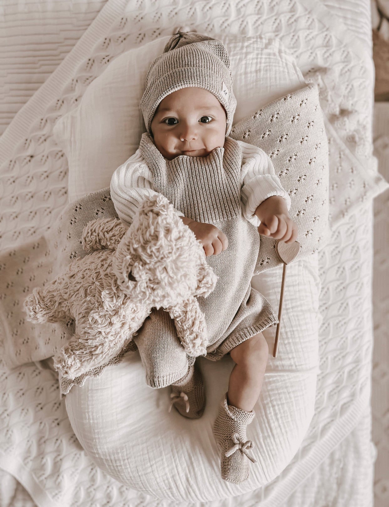 Detailed Rib Short Romper | Heather Beige