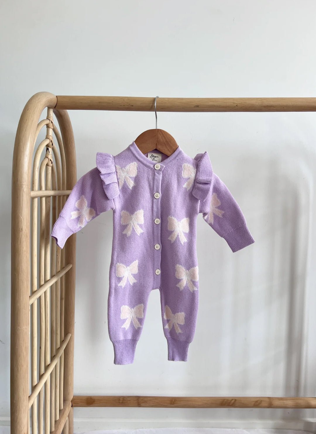 Easter Knit Purple Bow Romper