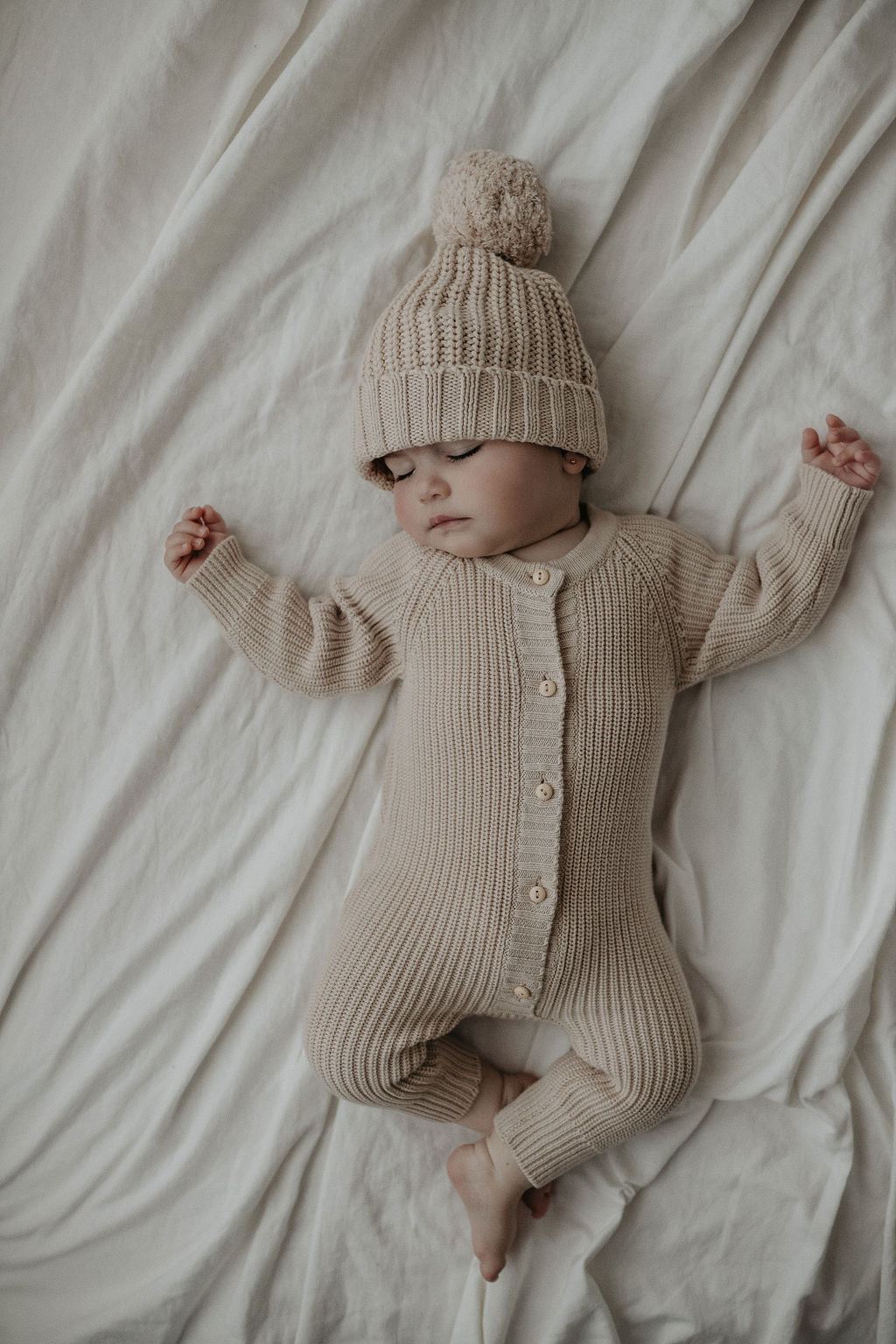 Essentials Knit Romper | Bone