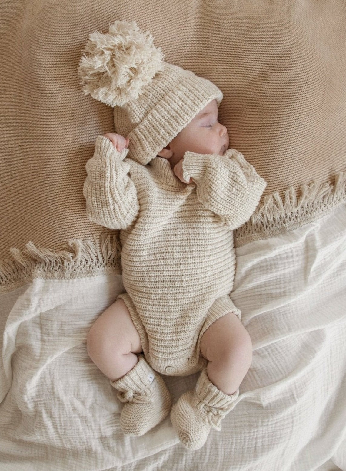 Heirloom Romper - Biscotti Fleck