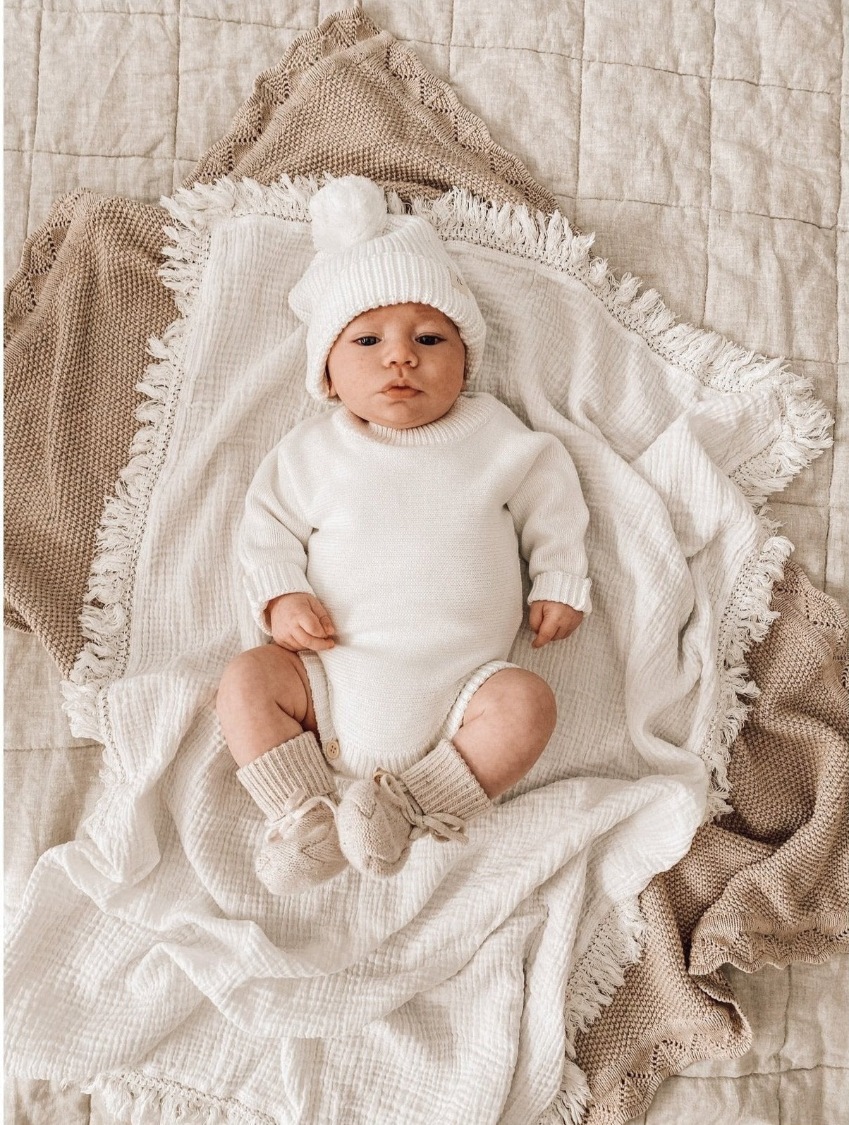 Heirloom Romper - Biscotti Fleck