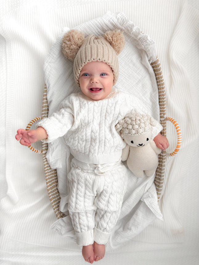 Heritage Cable Knit Pants | Ivory