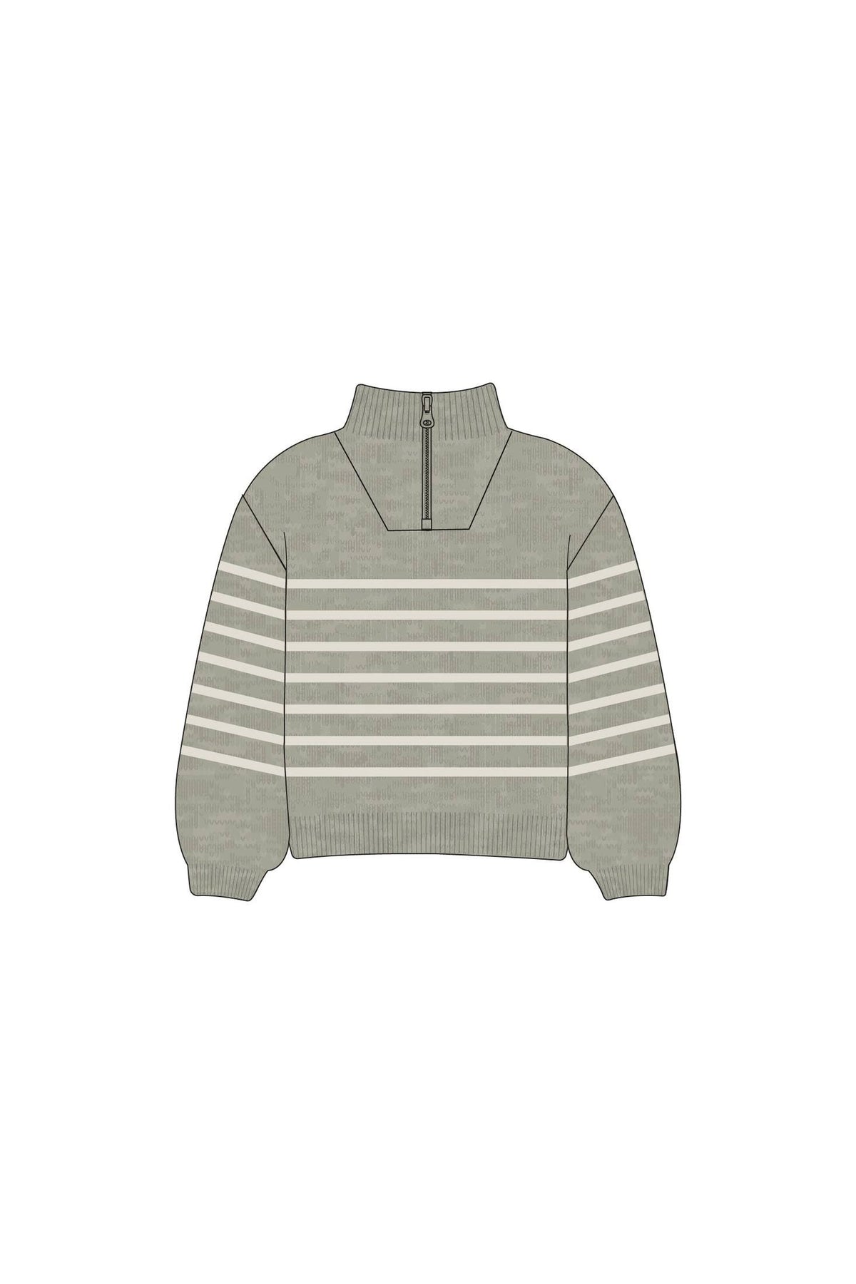 Jack Zip Jumper | Moss Marle Stripe