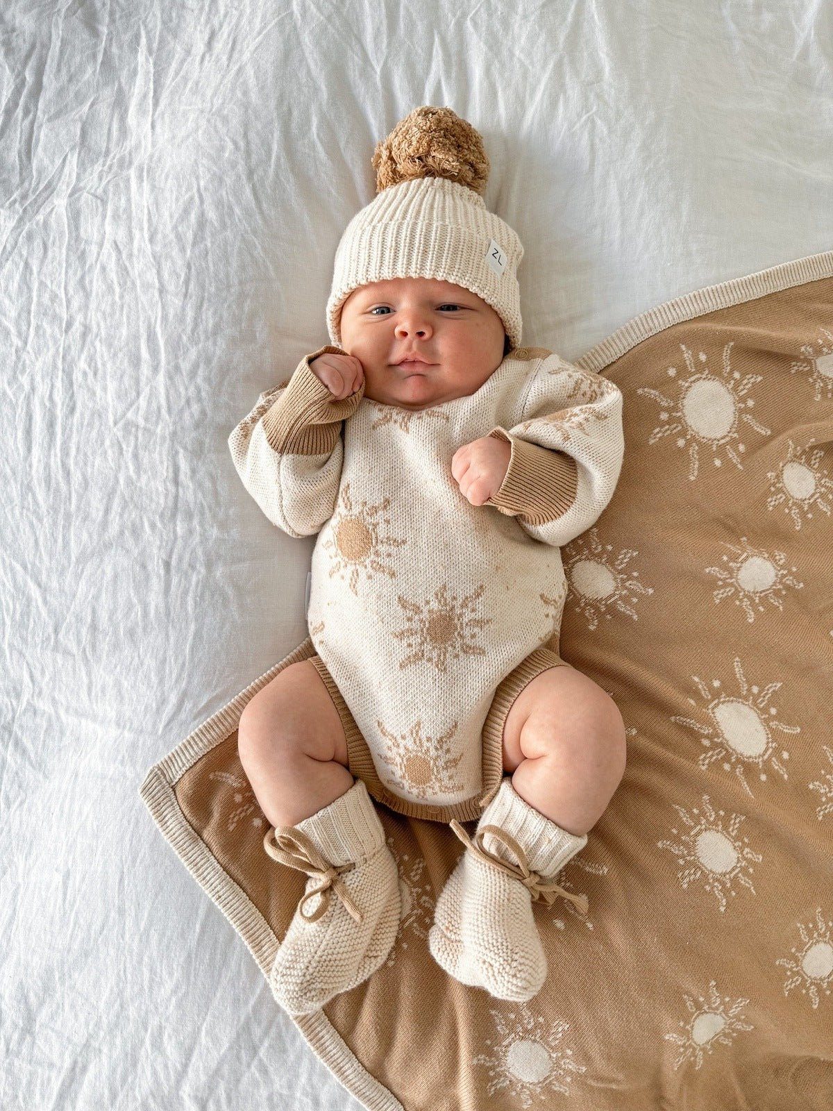 Knit Booties - Honey