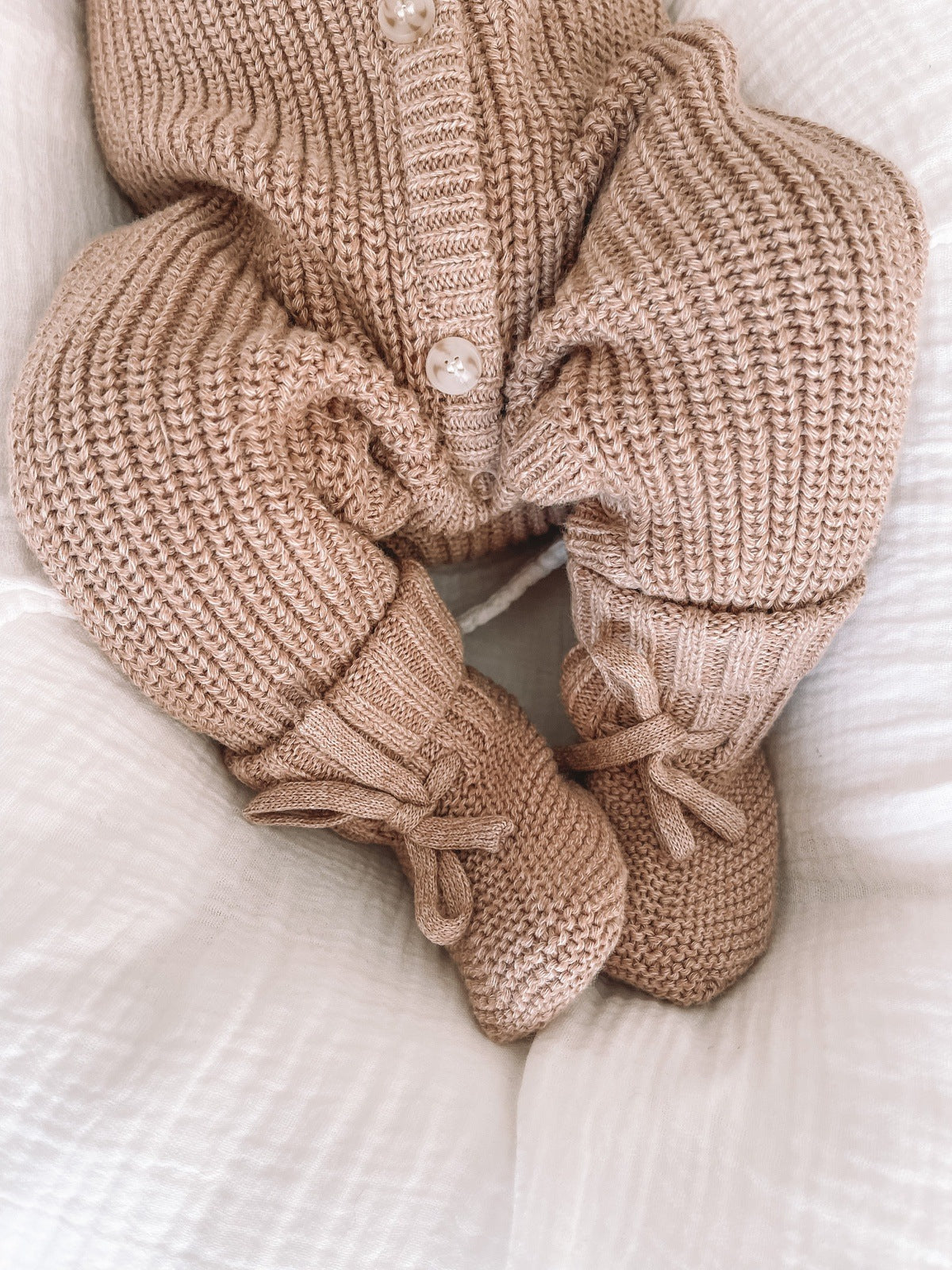 Knit Booties - Honey