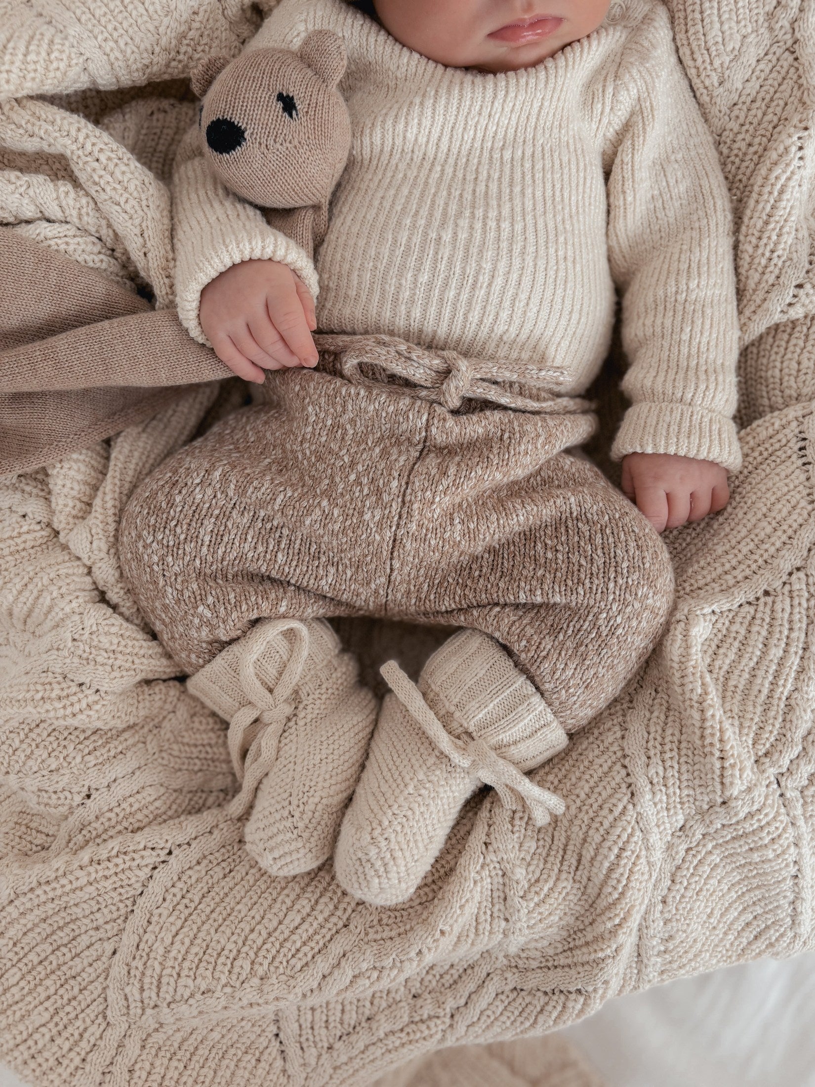 Knit Booties - Fawn