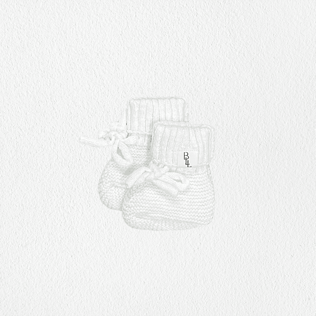 Knit Tie Booties - Textured Cloud