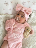 Knit Bow Headband - Peony