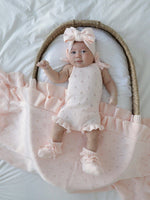 Knit Frill Booties - Milk