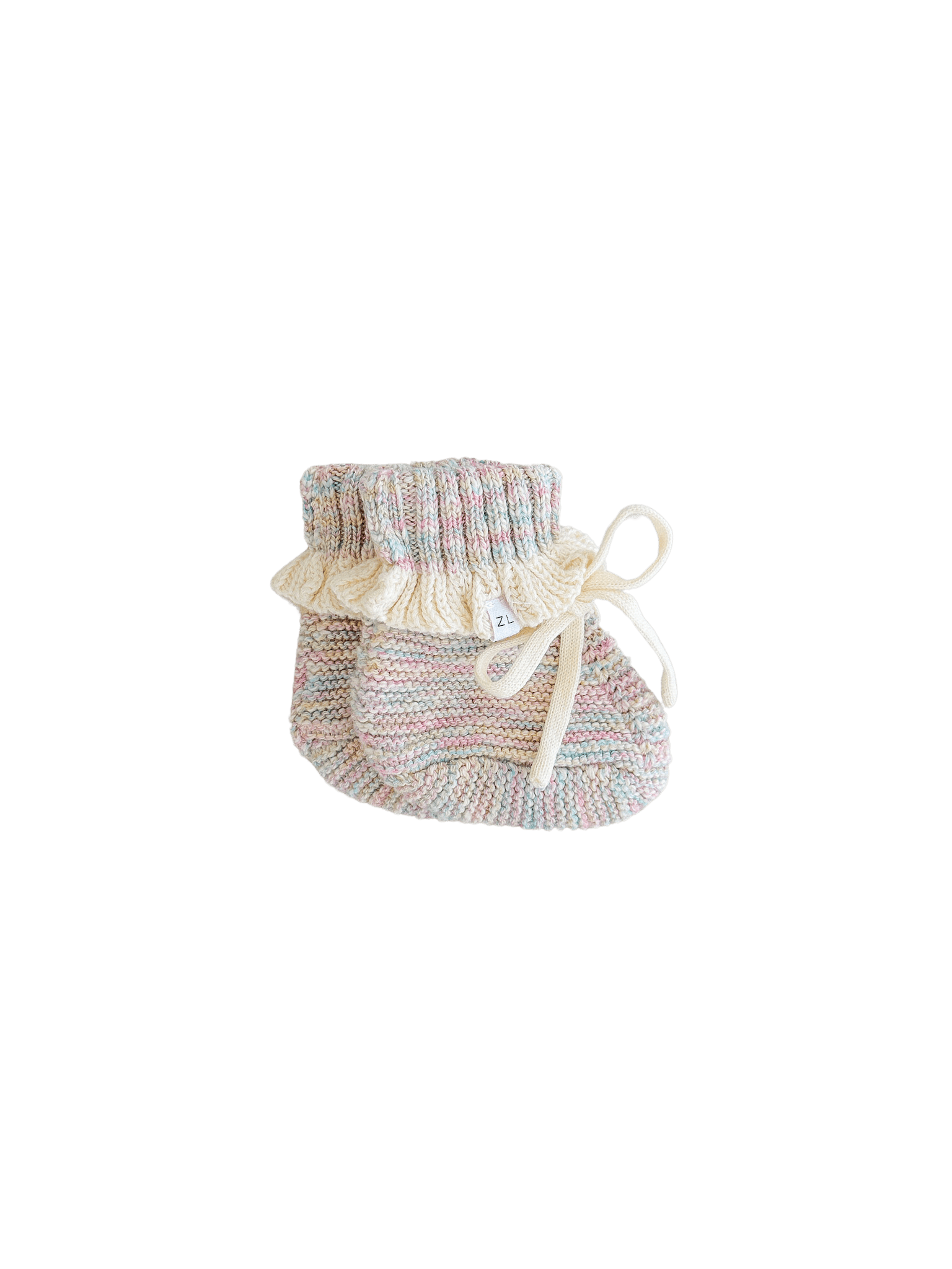 Knit Frill Booties - Dahlia