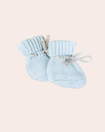 Knit Tie Booties - Cloud