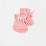 Knit Tie Booties - Peony