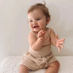 Knitted Shorts - Beige Speckled