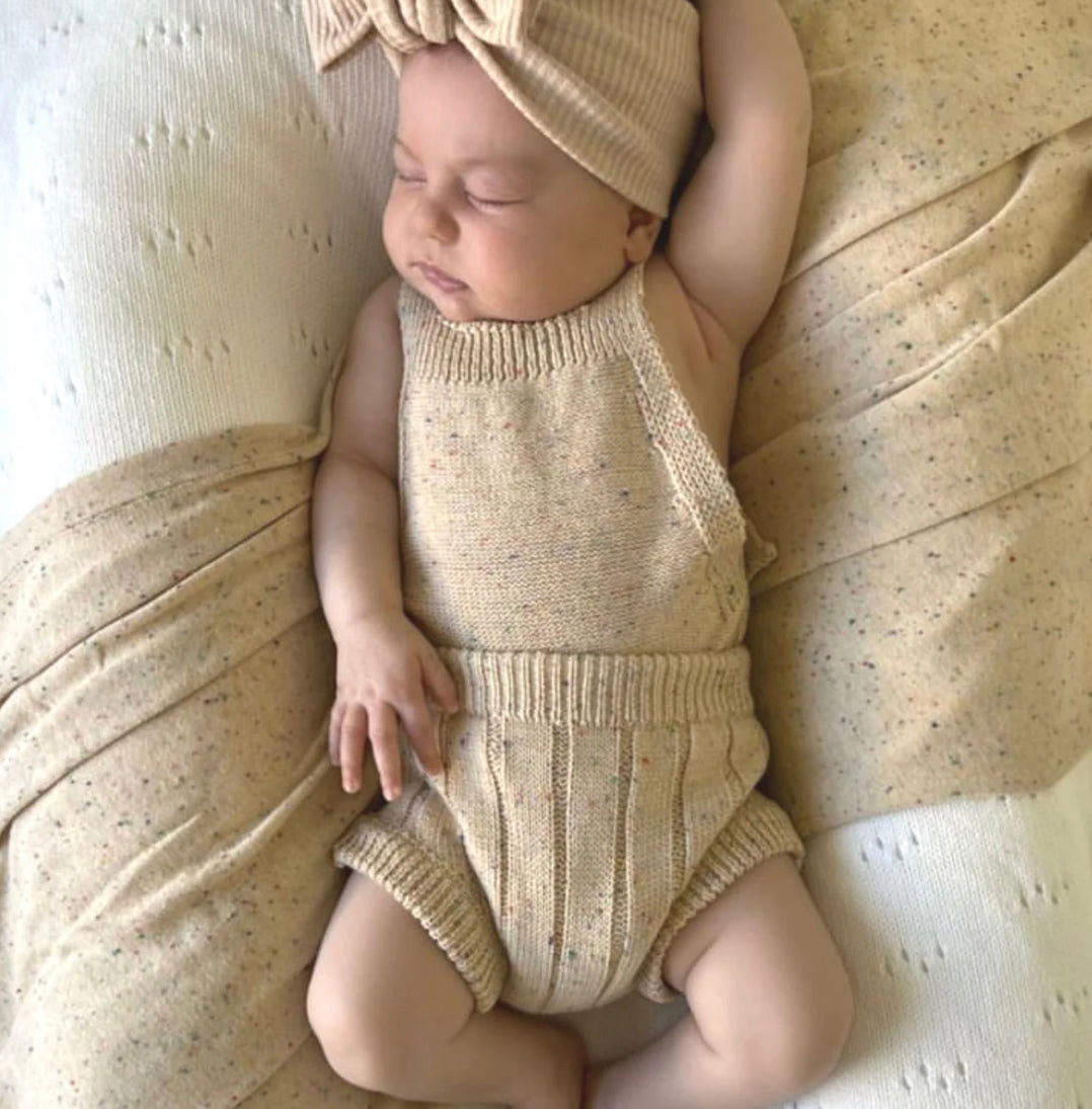 Knitted Top - Beige Speckled