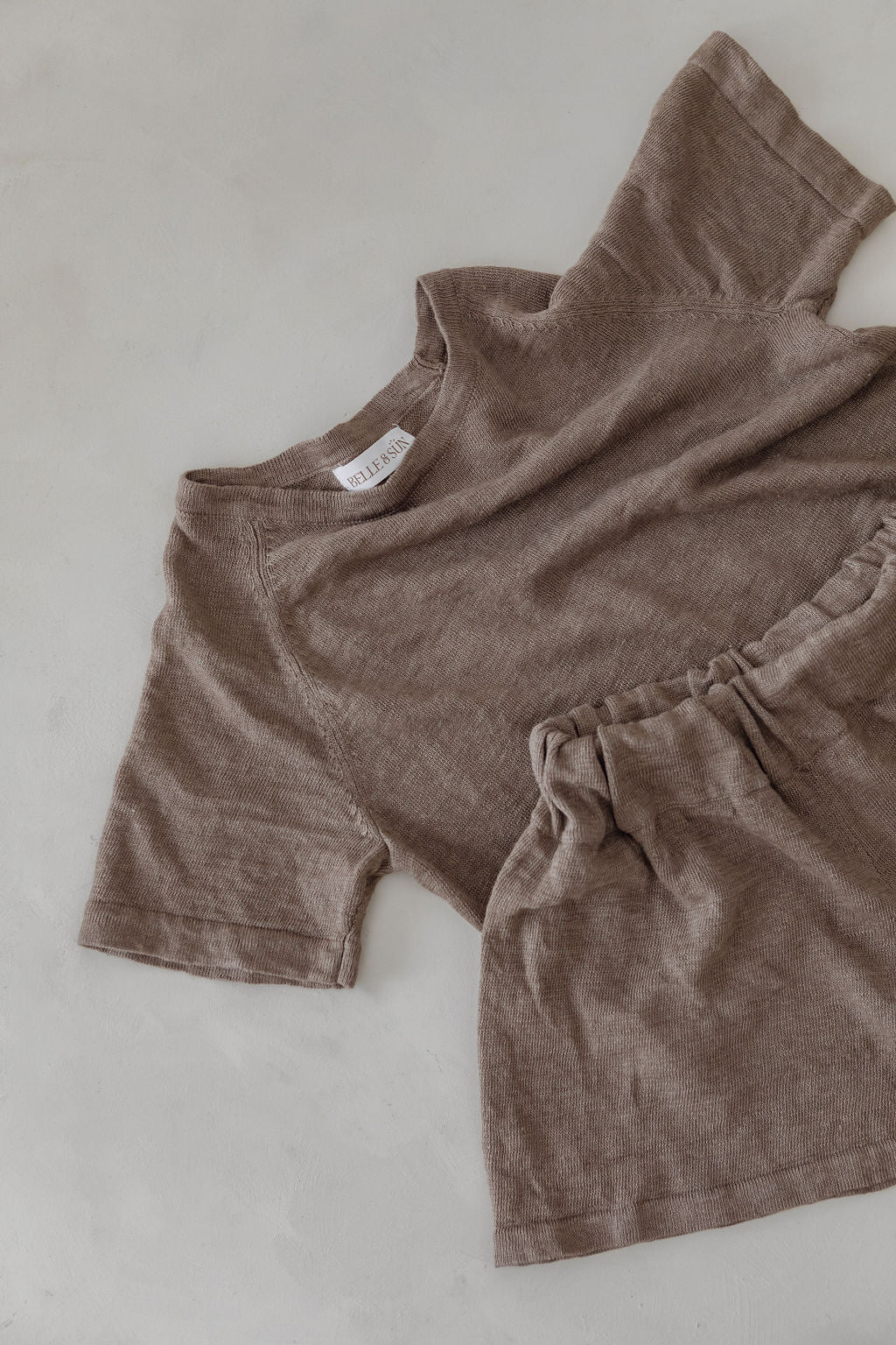 Linen Tee & Shorts Set - Wheat