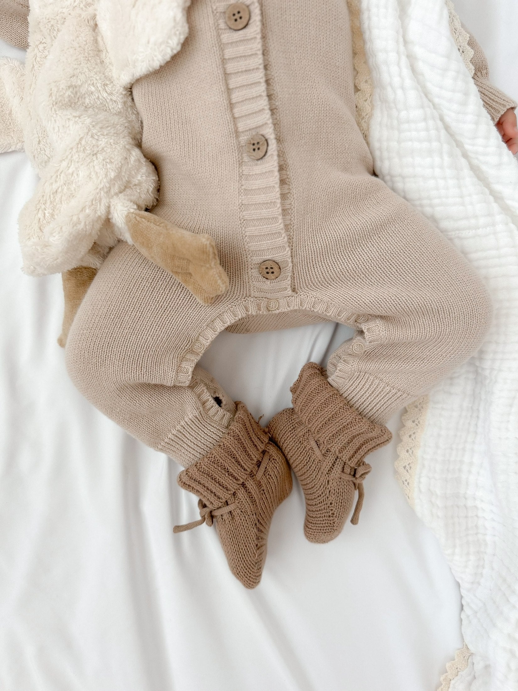 Luxe Knit Booties - Speckled Dalmatian