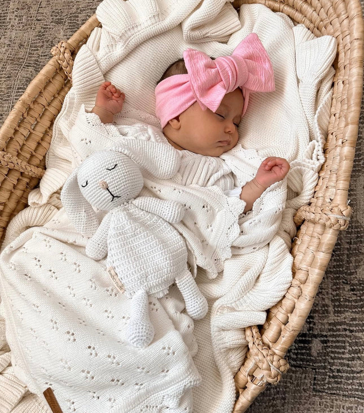 Pointelle Knit Blanket - Honey Milk
