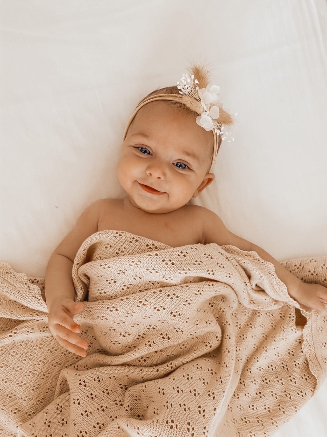 Pointelle Knit Blanket - Milk