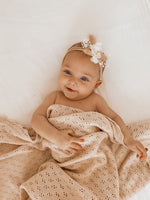 Pointelle Knit Blanket - Honey Milk