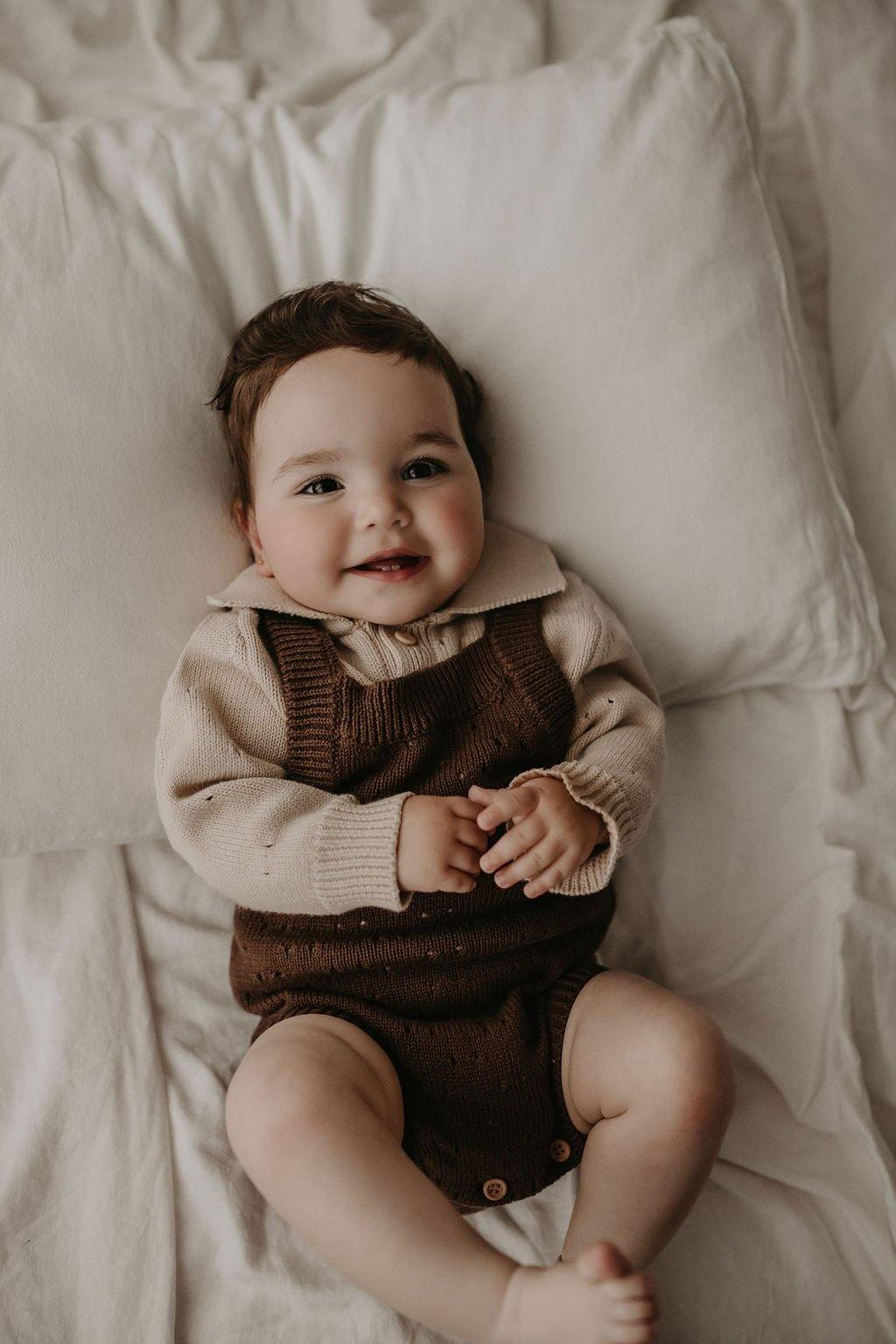 Pointelle Knit Long Sleeve Collared Shirt | Bone