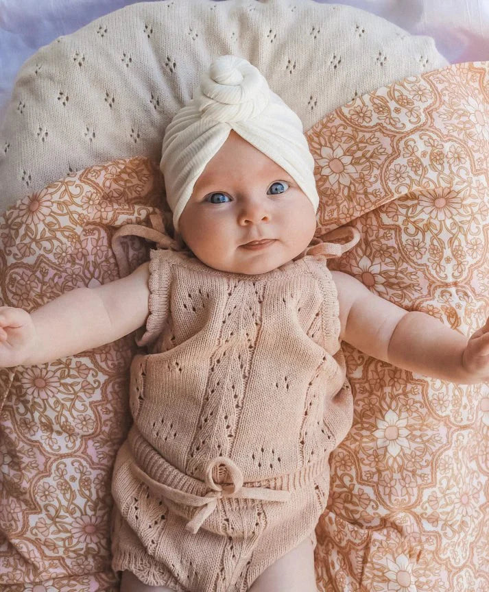 Rib Knot Turban - Milk