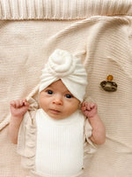 Rib Knot Turban - Milk