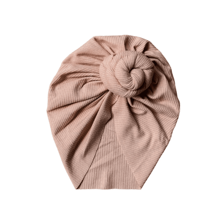 Rib Knot Turban - Champagne Pink