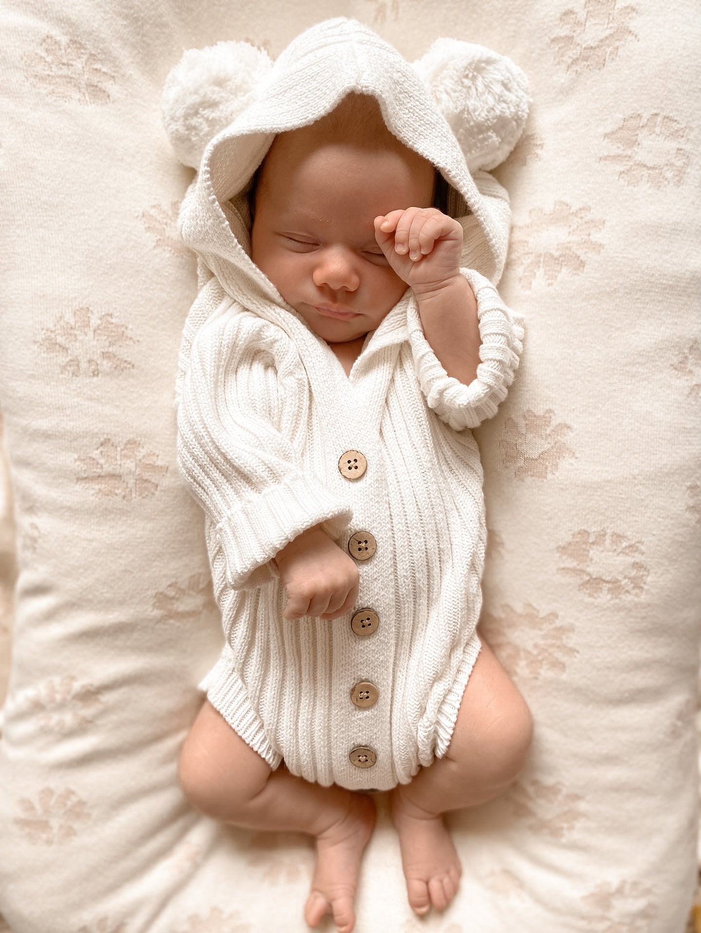 Ribbed Hoodie Onesie | Milk