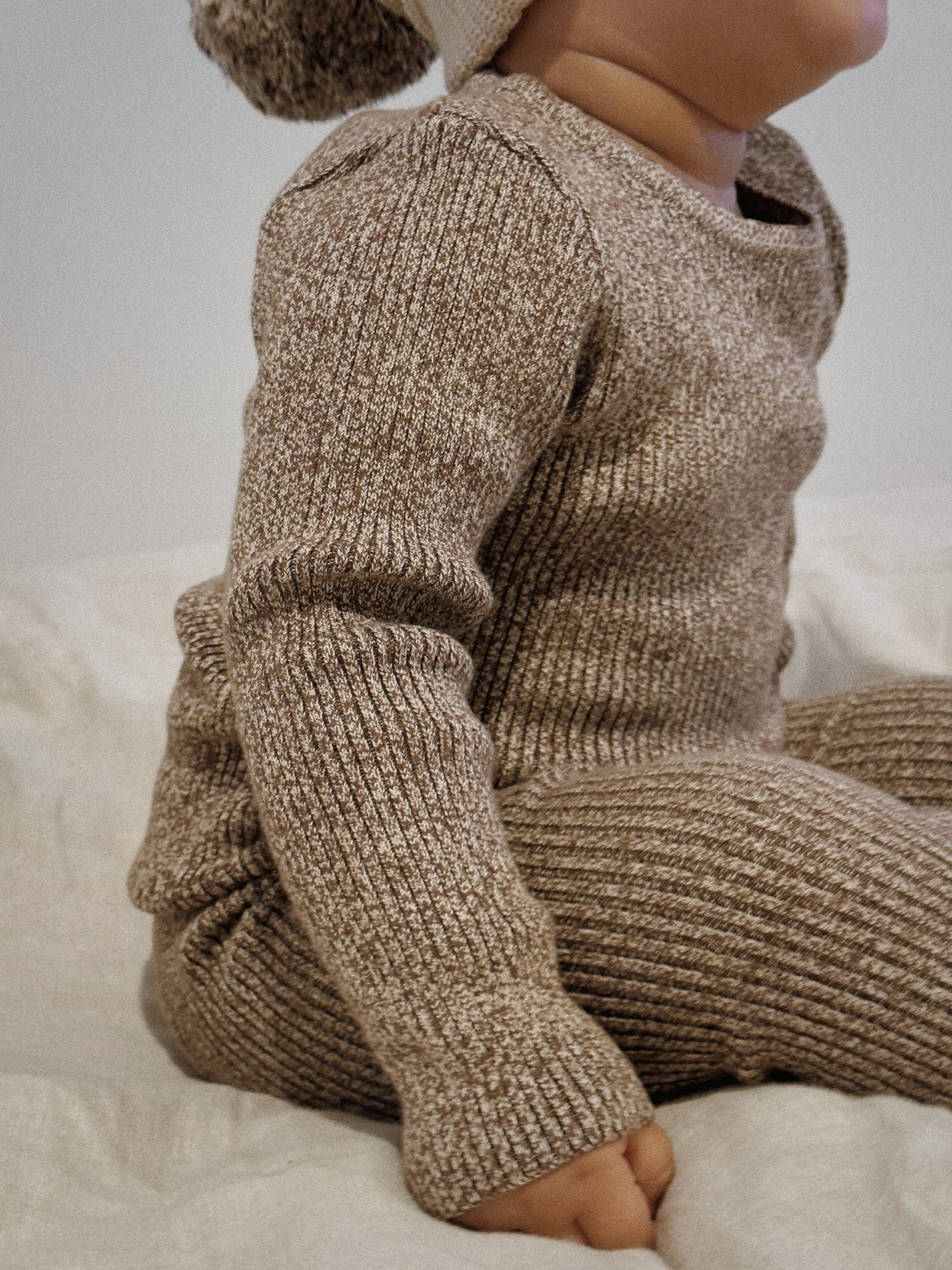 Ribbed Knit Leggings - Oat