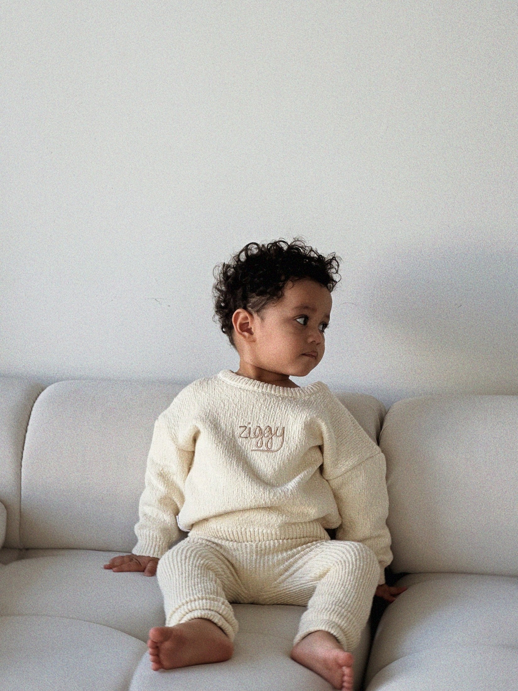 Ribbed Knit Leggings - Oat