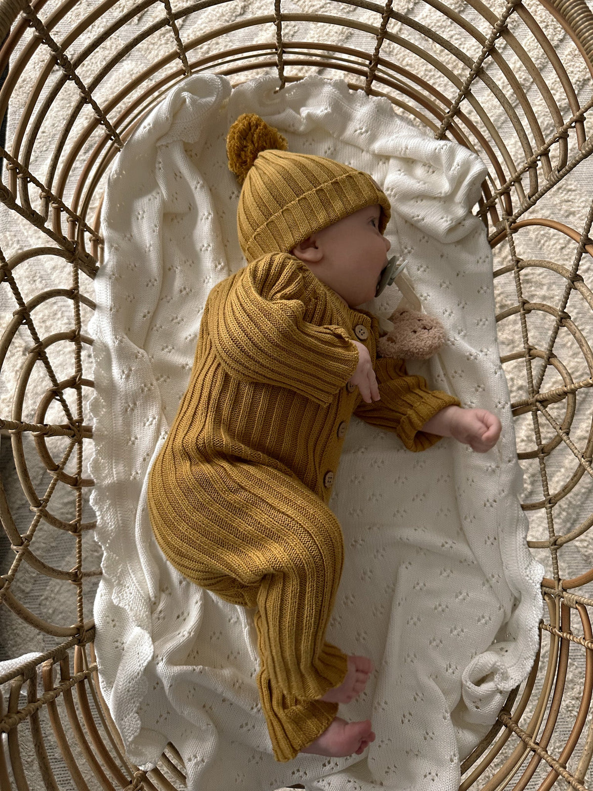 Ribbed Romper - Honey Milk