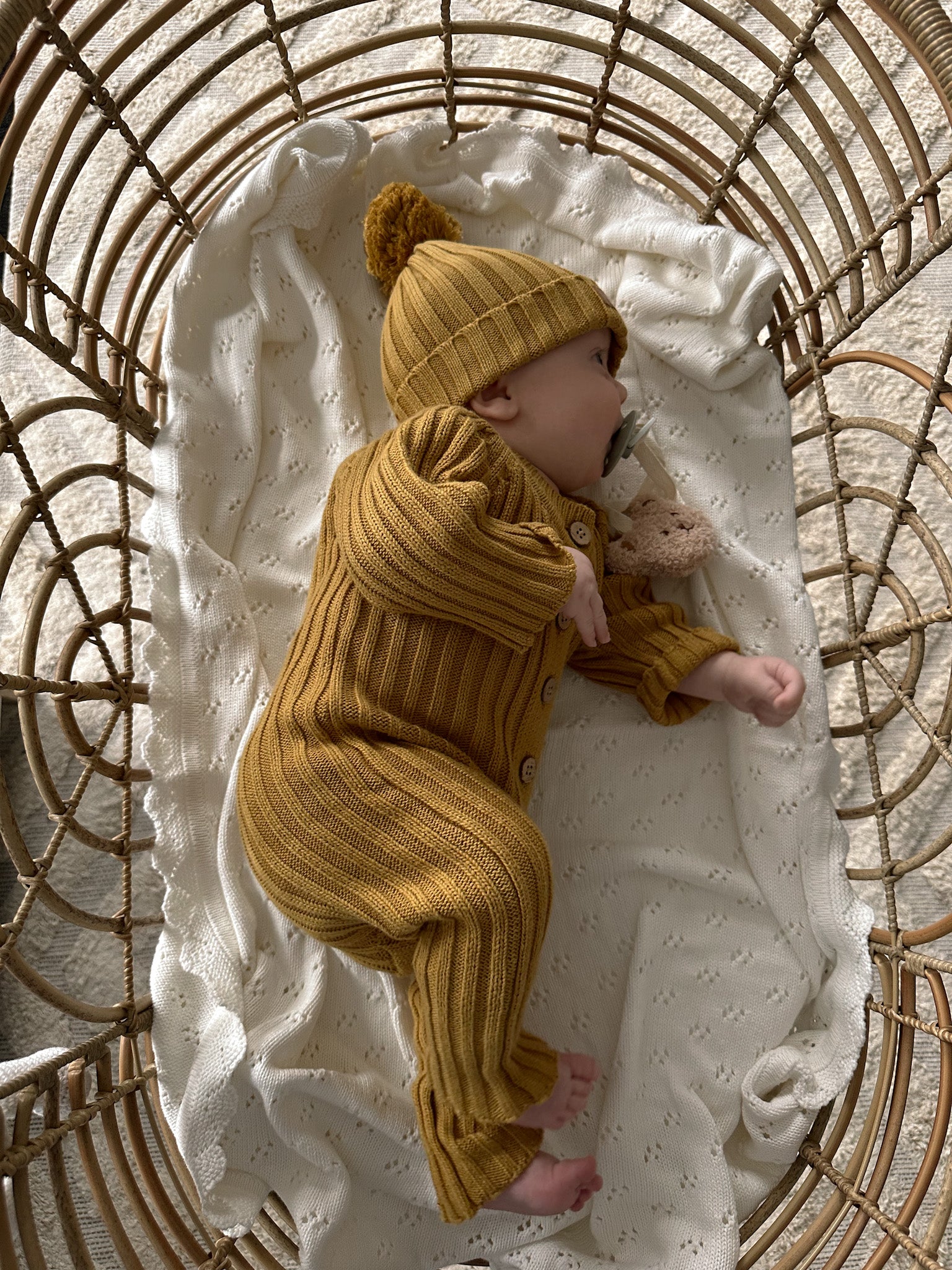 Ribbed Romper - Honey Milk