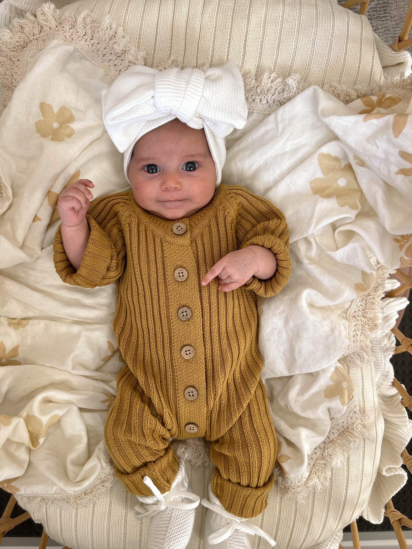 Ribbed Romper - Mustard