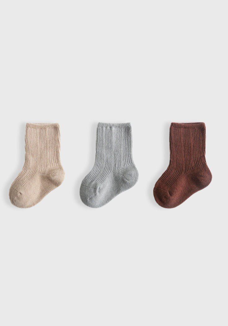 Ribbed Socks Set - Cloud Tones