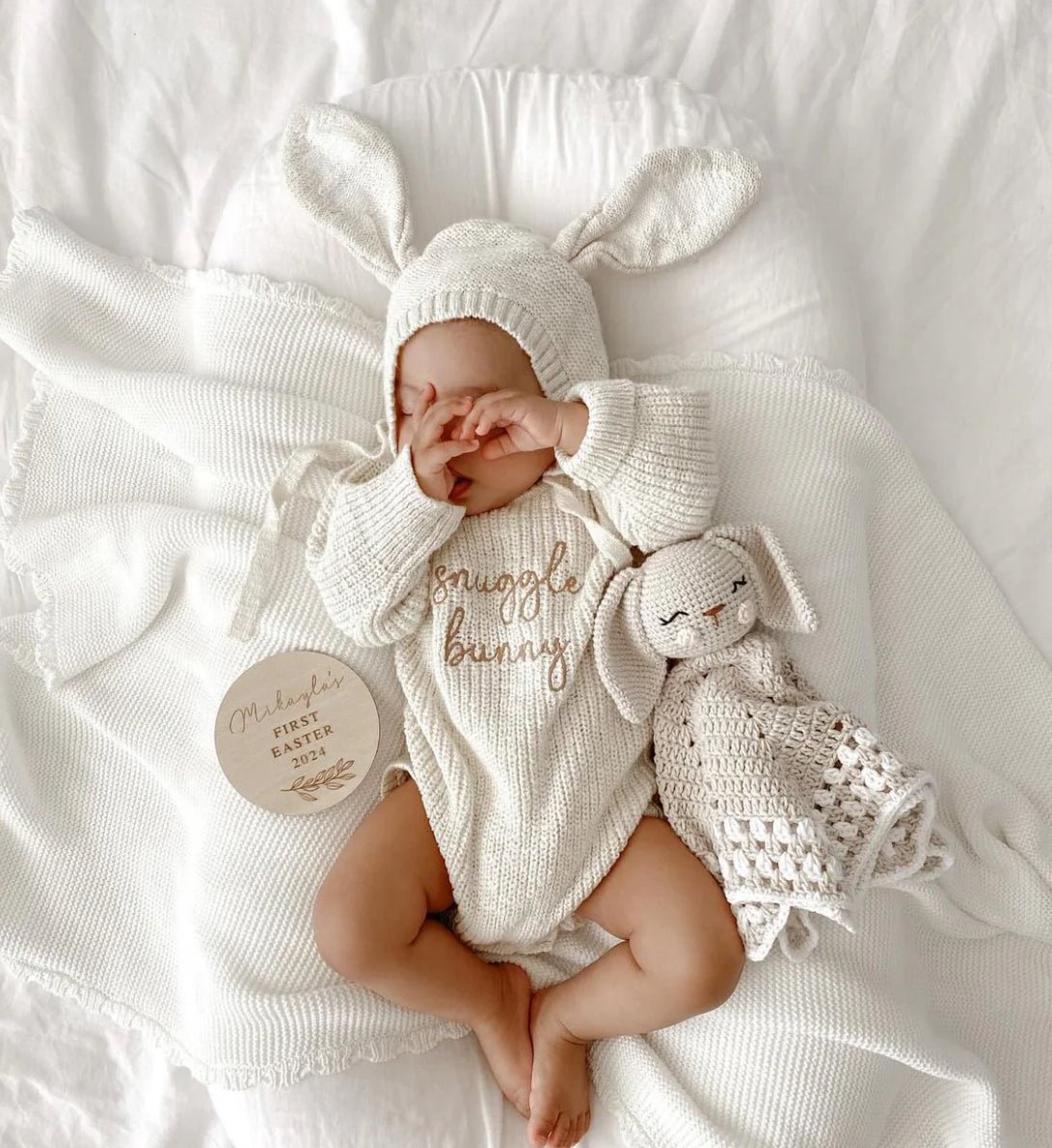 'Snuggle Bunny' Chunky Knit Romper | Honey
