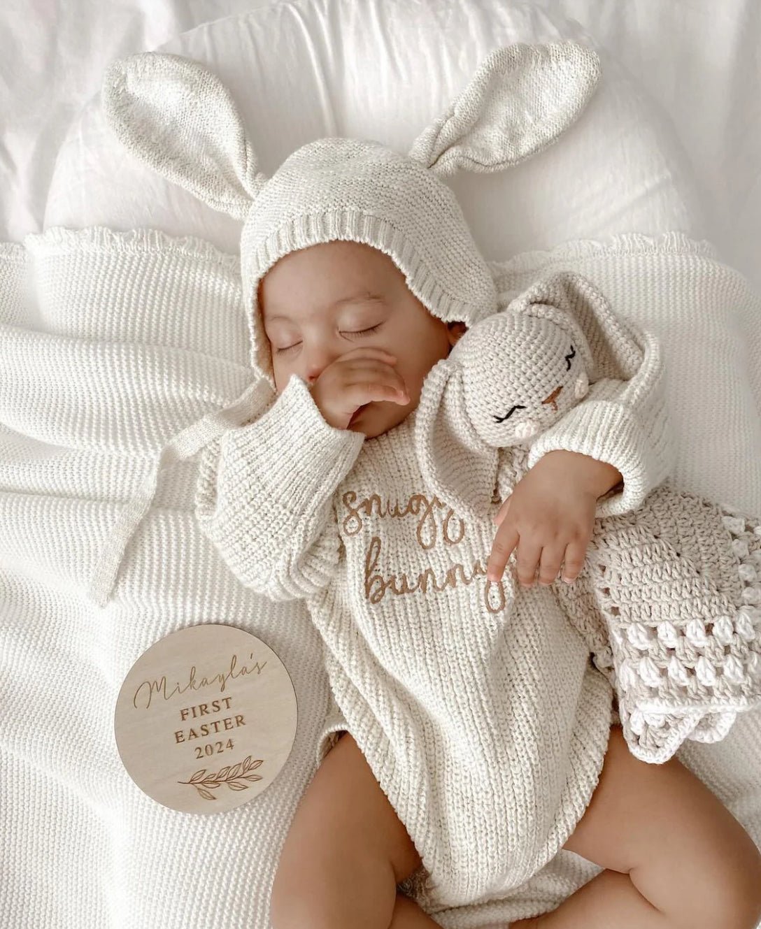 'Snuggle Bunny' Chunky Knit Romper | Honey