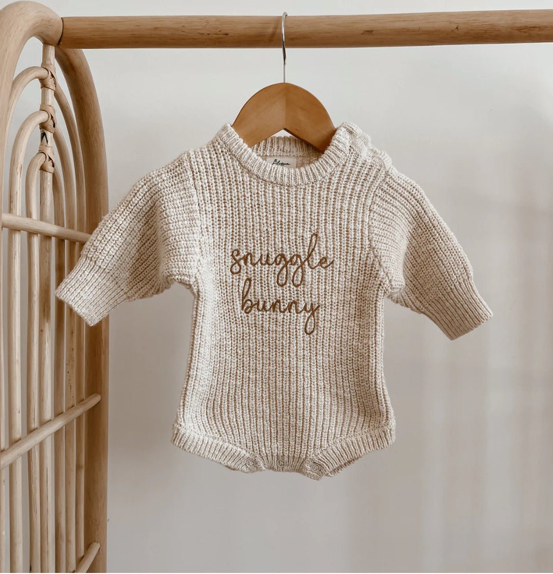 'Snuggle Bunny' Chunky Knit Romper | Honey