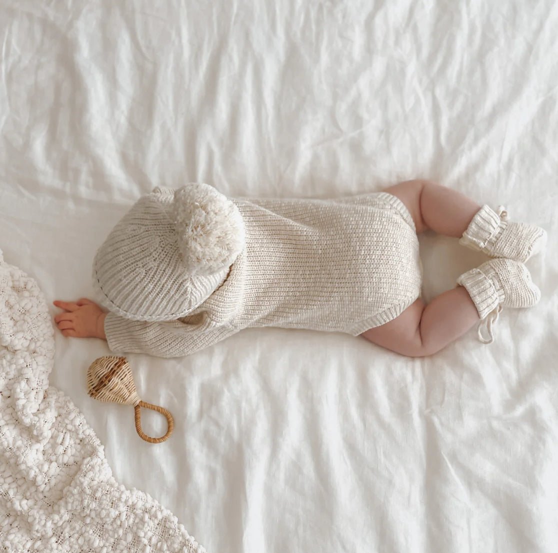 'Snuggle Bunny' Chunky Knit Romper | Honey