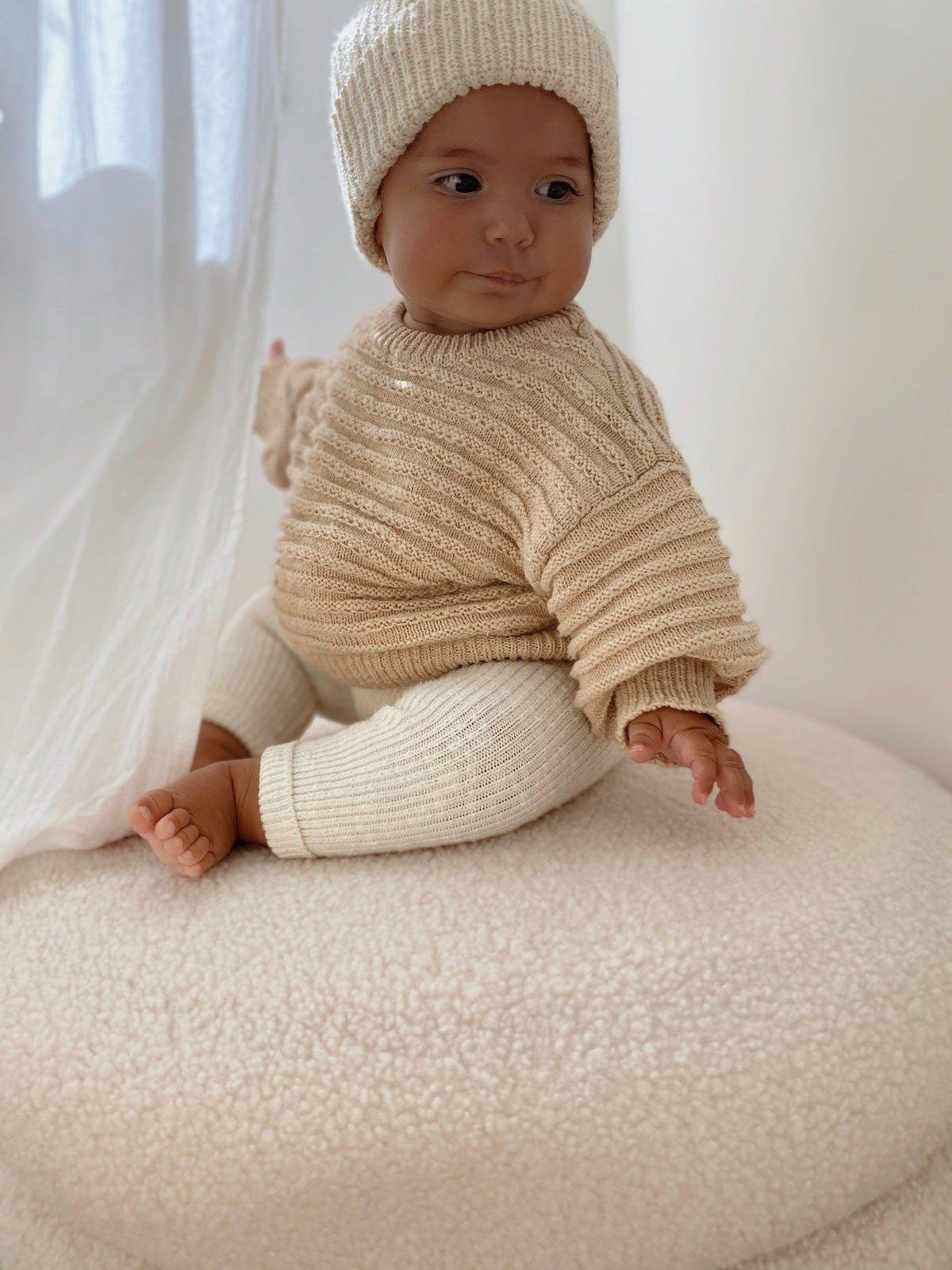 Textured Knit Sweater - Honey